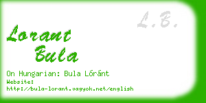 lorant bula business card